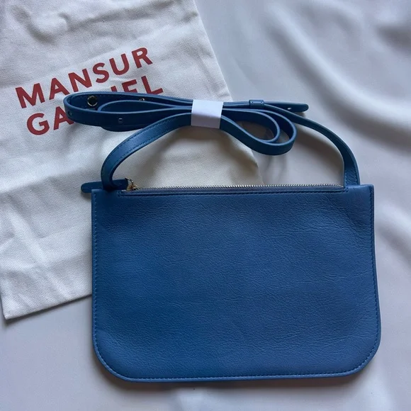 Mansur Gavriel Sky Blue Leather Shoulder Bag - Picture 5 of 6